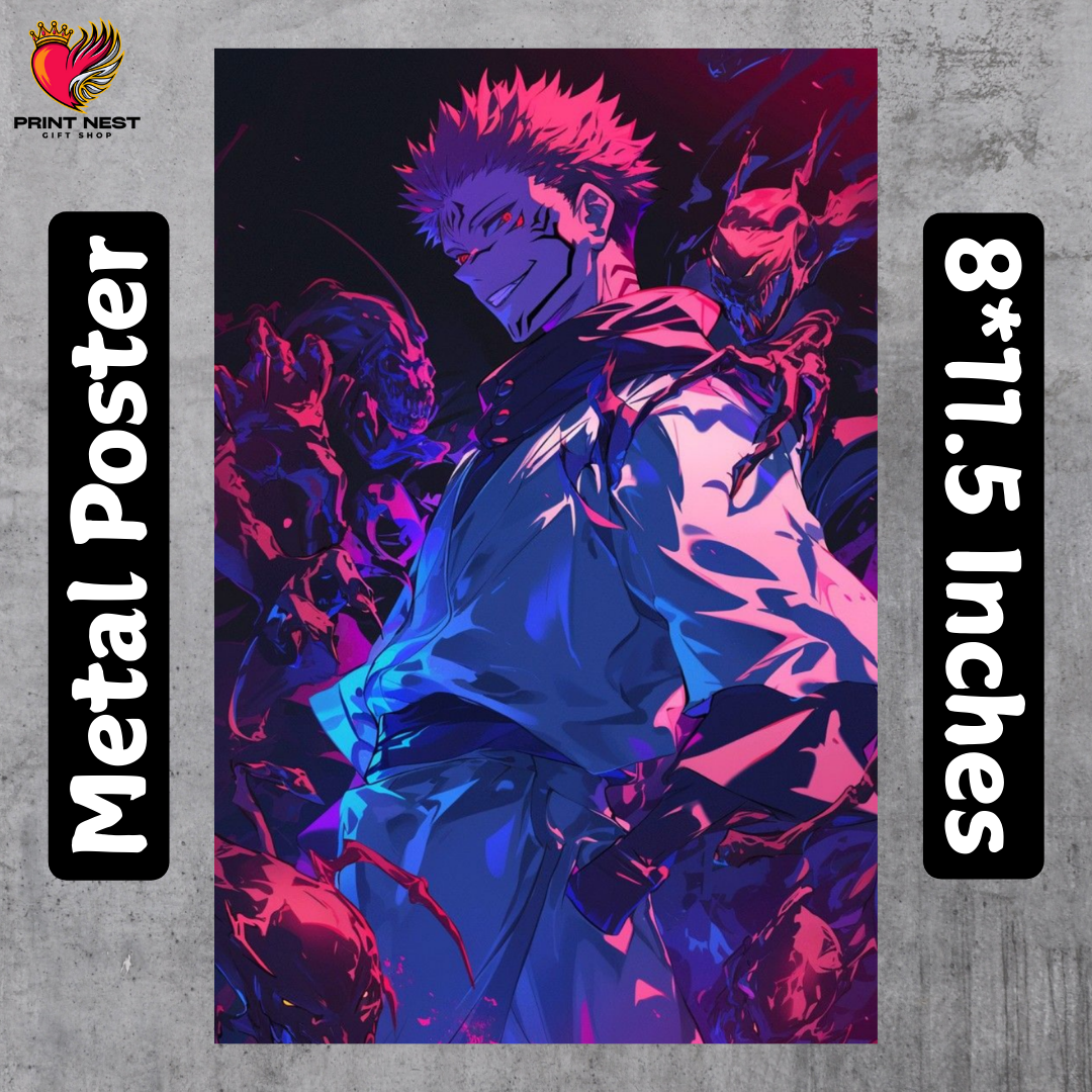 Ryomen Sukuna Metal Poster