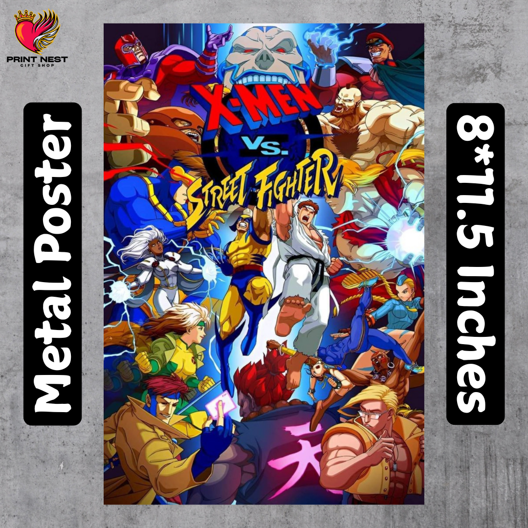 X-Men x Street Fighter Metal Poster
