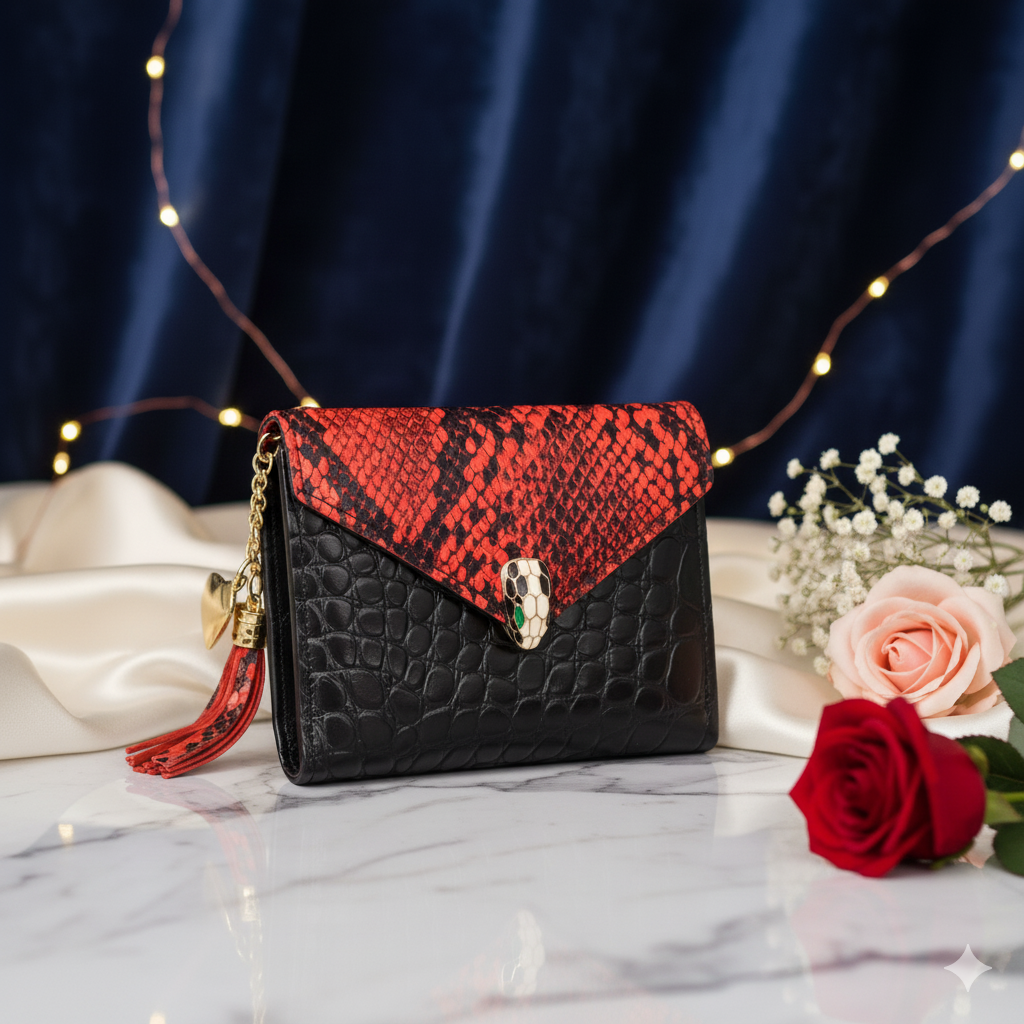 Snake Pattern Tussle Wallet for Women