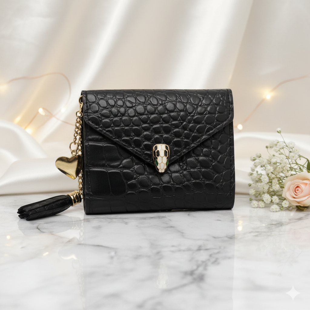 Snake Pattern Tussle Wallet for Women