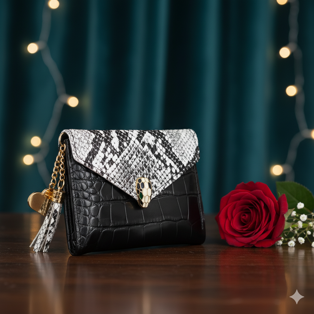 Snake Pattern Tussle Wallet for Women