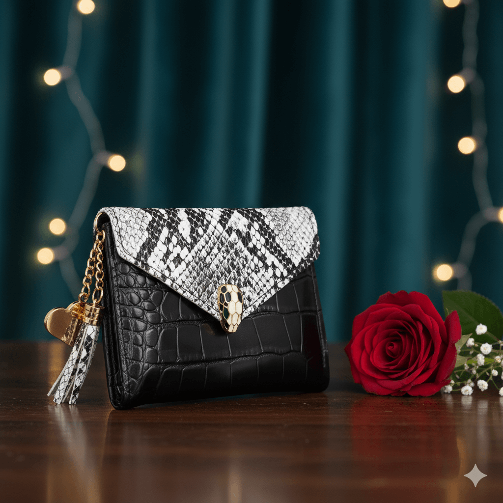 Snake Pattern Tussle Wallet for Women