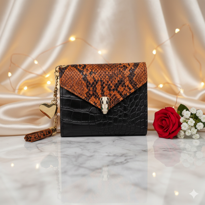 Snake Pattern Tussle Wallet for Women