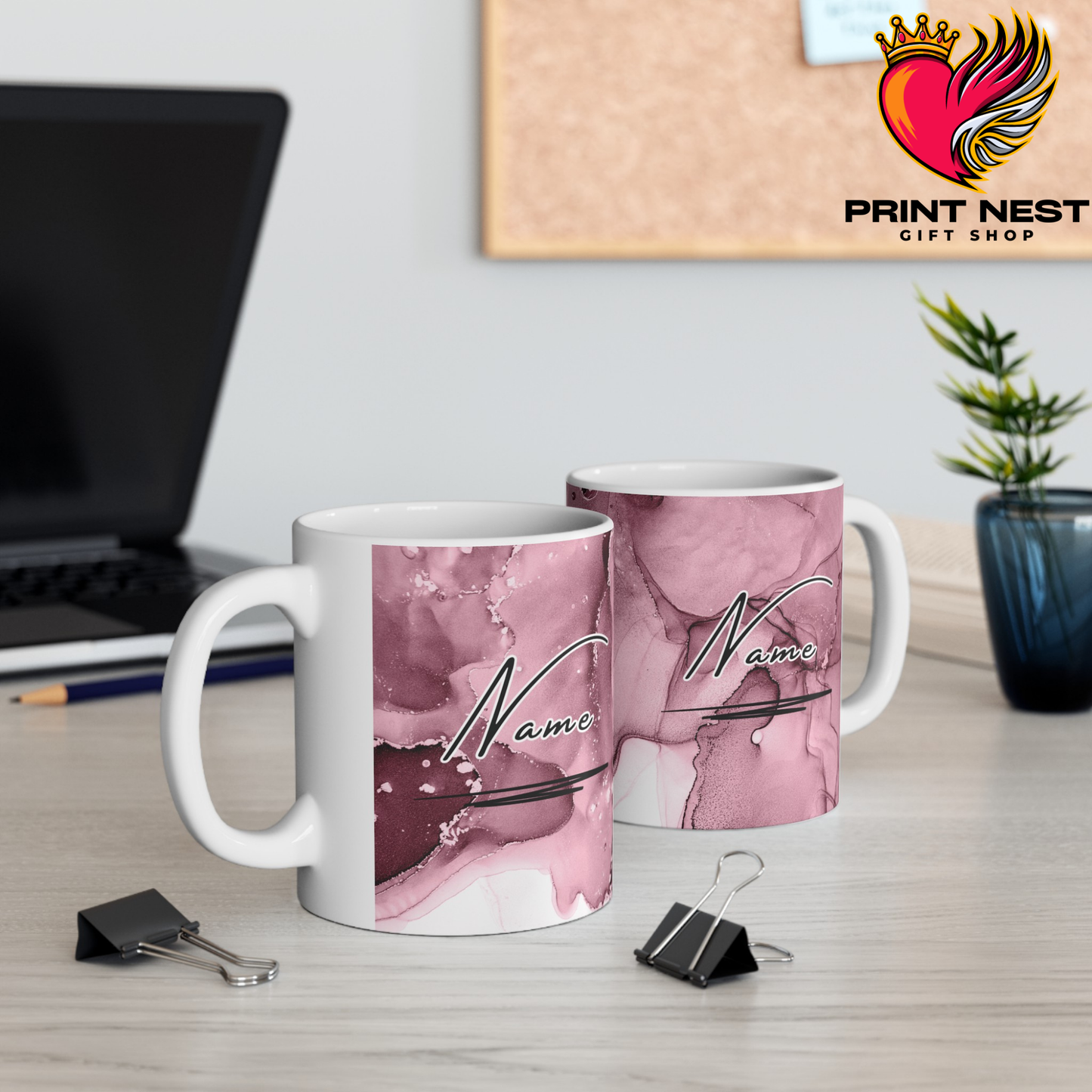 Peach Marble Mug