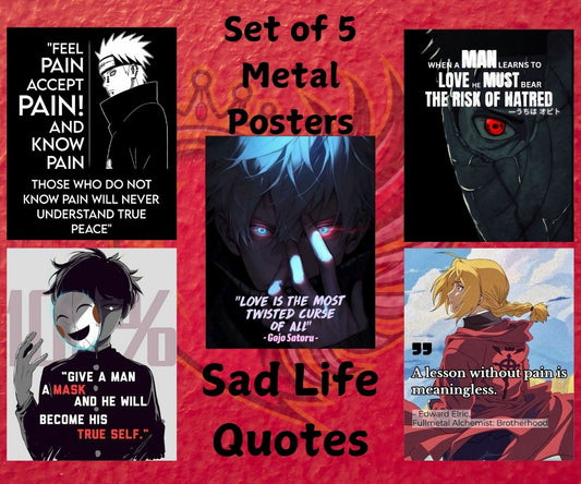 Sad Life Quotes Metal Poster
