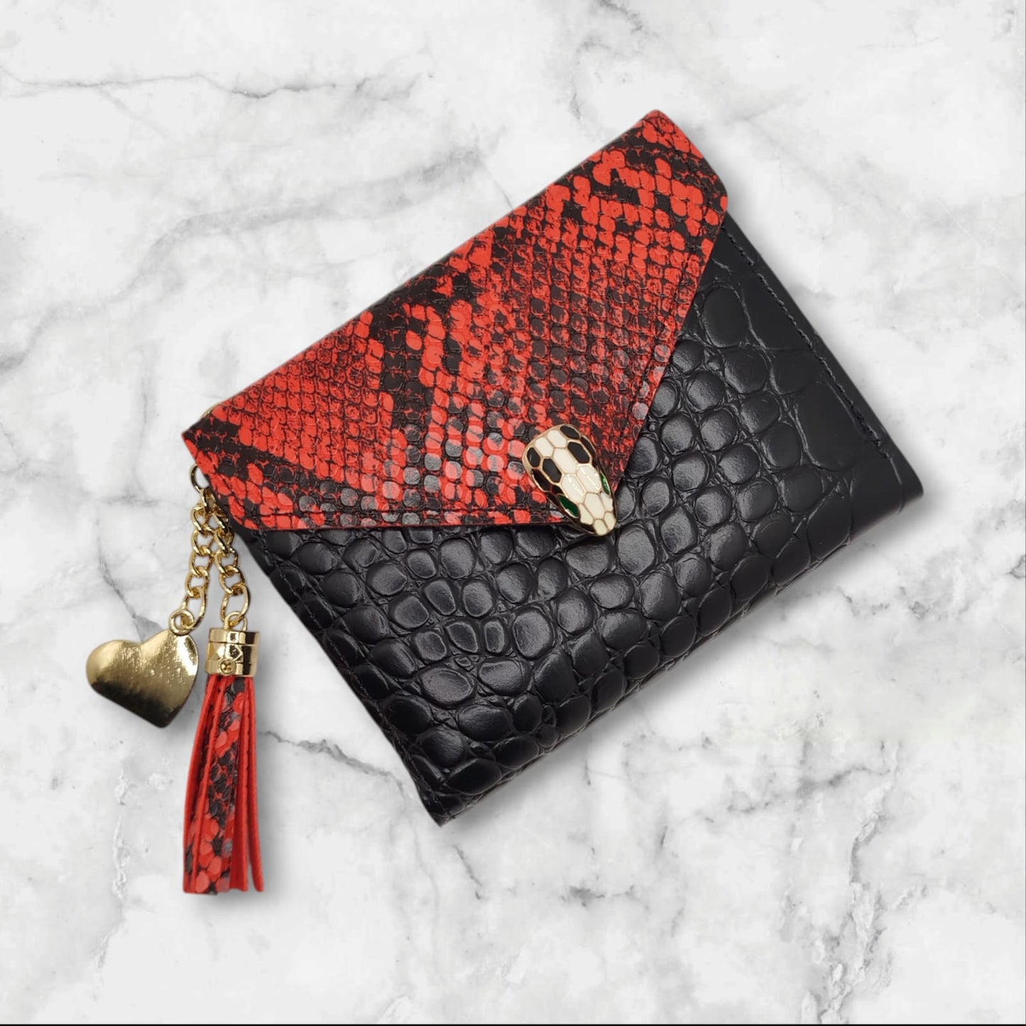 Snake Pattern Tussle Wallet for Women