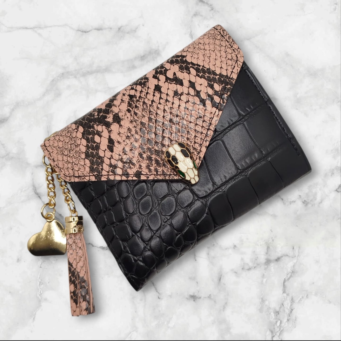 Snake Pattern Tussle Wallet for Women