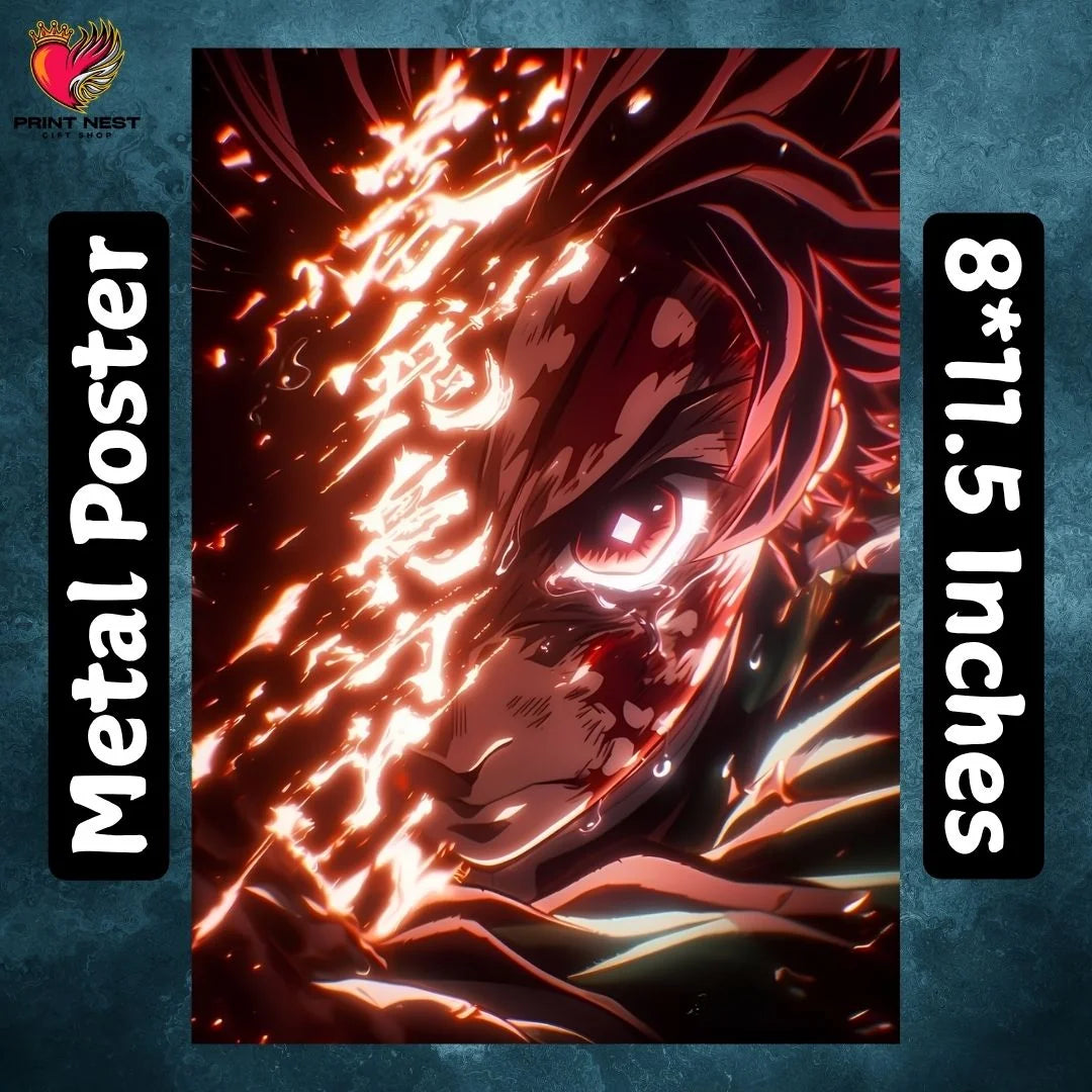 Demon Slayer 1 Metal Poster - wall art poster print by Print Nest, view 3
