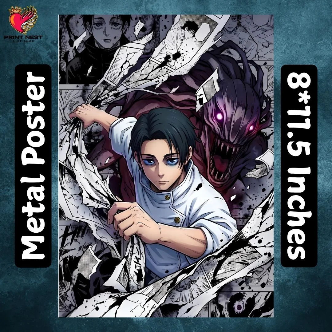 Jujutsu Kaisen 01 Metal Poster - wall art poster print by Print Nest, view 3